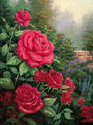 unknow artist Red Roses in Garden china oil painting reproduction